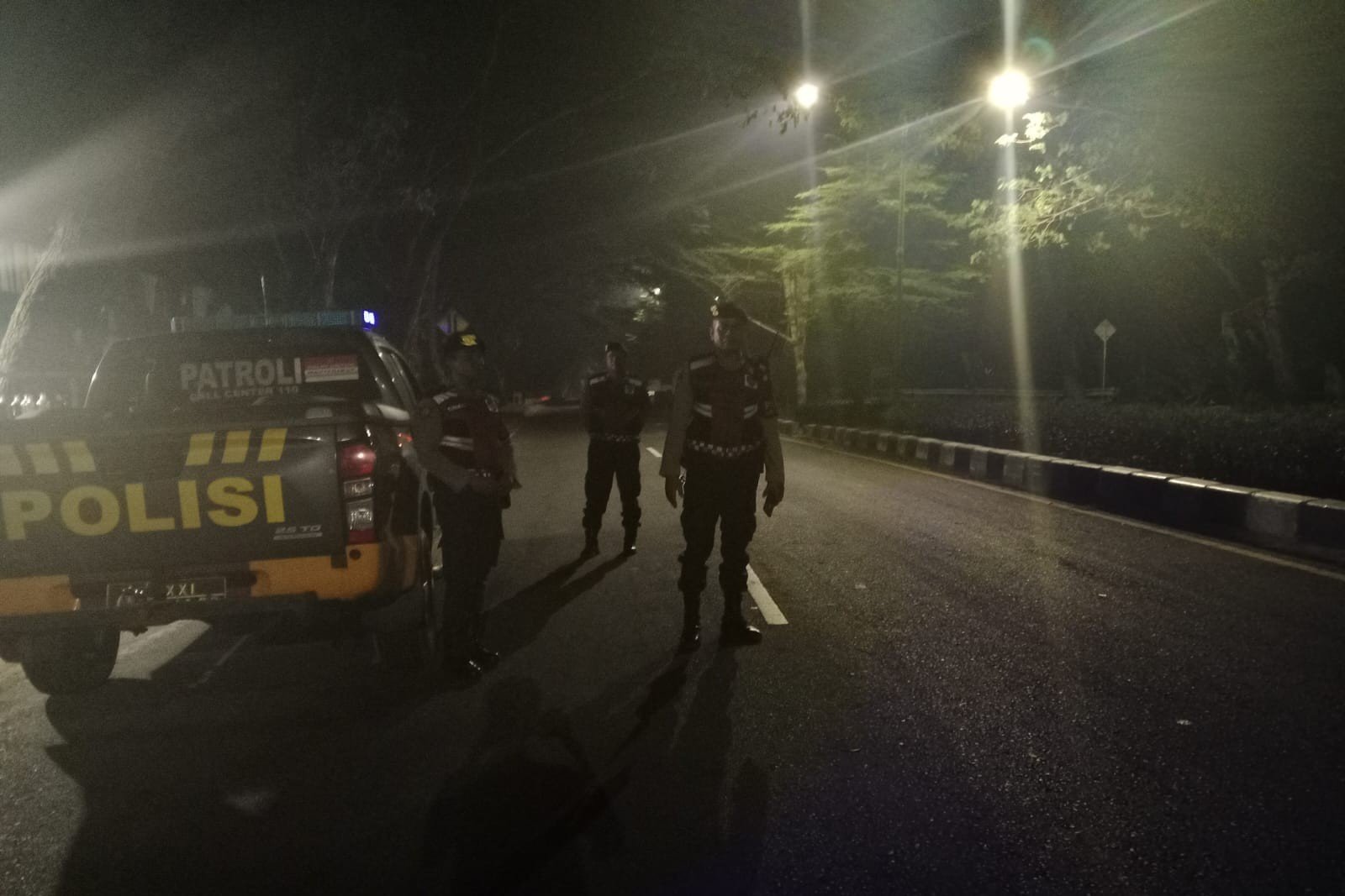 Patroli Blue Light Sat Samapta Cegah 3C di Jalur Bypass BIL I, Lombok Barat